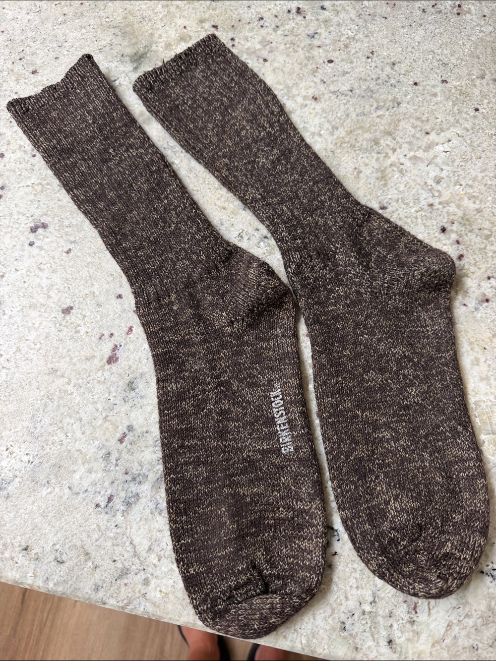 Men’s Birkenstock Cotton Brown Tall Long Marled Socks Size Shoes 10-11